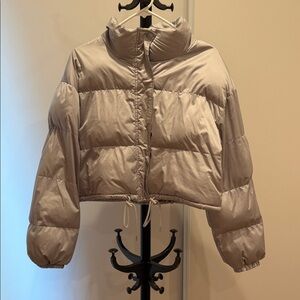 Women's Silver Puffer Jacket